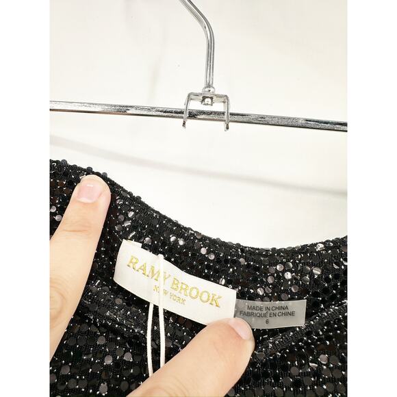 RAMY BROOK Gavin Metallic Sequin Wide Leg Pants Size 6 NEW - Picture 5 of 7